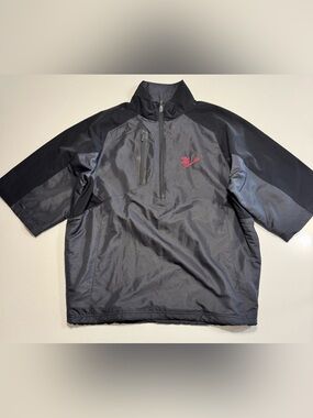 Zero Restriction Rain 1/4 Zip Mens Tour Series Golf Black Half Sleeve Logo Small